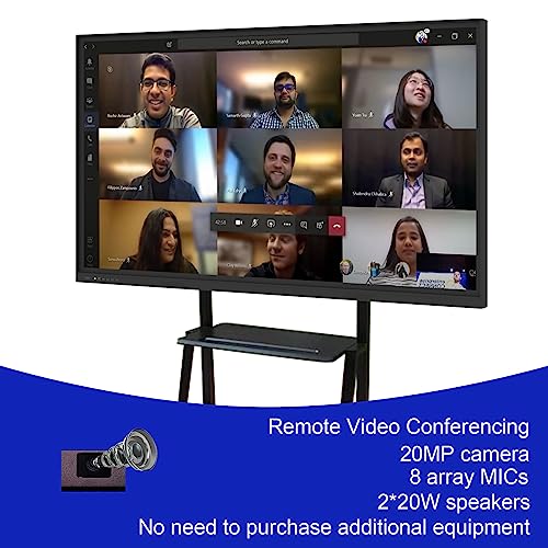 Generic 65'' Smart Digital Whiteboard, Interactive 4K UHD Touchscreen Display - Classroom & Business (Board + Stand)
