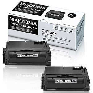 2 Pack Compatible 39A Q1339A Toner Cartridge Replacement for HP 4200 4200N 4200TN 4200dtn 4250 4250n 4250tn 4250dtn 4250dtnsl 4300 4300n 4300tn 4300dtn 4300dtns Printer Ink Cartridge.