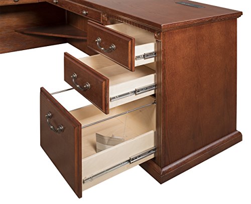 Martin Furniture Huntington Oxford Office Right L-Shaped Desk, Burnish Finish