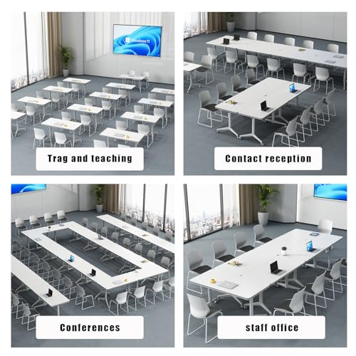 Generic Foldable Conference Table with Silent Wheels - 62.9" x 23.6" x 29.5