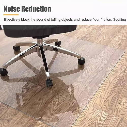 ENWINDXS Clear Plastic Vinyl Rug Protector Cover 1.5mm Thick, Heavy Duty Extra Wide Office Chair Mat for Hard Surfaces - 140