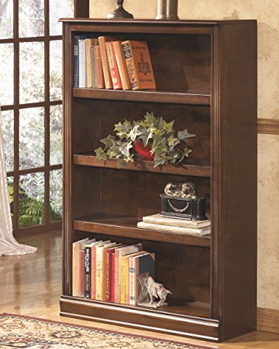 Ashley Furniture Signature Design - Hamlyn Medium Bookcase - 3 Adjustable Shelves - Traditional - Medium Brown Finish