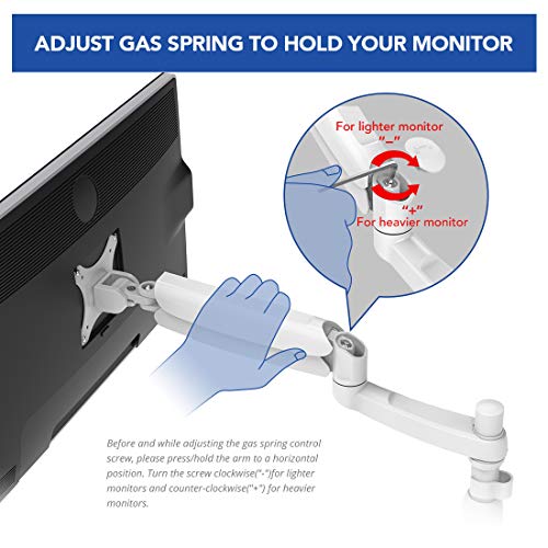 FlexiSpot Sit Stand Workstation M6S - 27 Inch Height Adjustable Stand Up Desk Riser (with Gas Spring Monitor Arm)