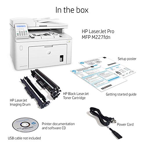 HP LaserJet Pro M227fdn All in One Laser Printer with Print Security (G3Q79A). Replaces HP M225dn Laser Printer