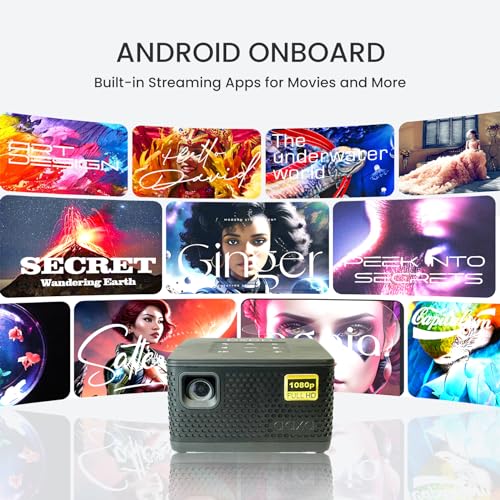 AAXA Technologies Portable Mini Projector with 2Hr Battery, Auto-Keystone, and iPhone 15 Mirroring