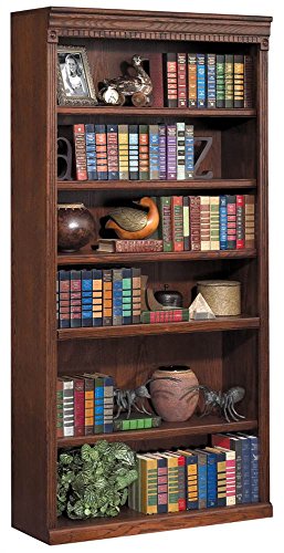 Martin Furniture Huntington Oxford 72" Open Bookcase, Burnish Finish, Fully Assembled