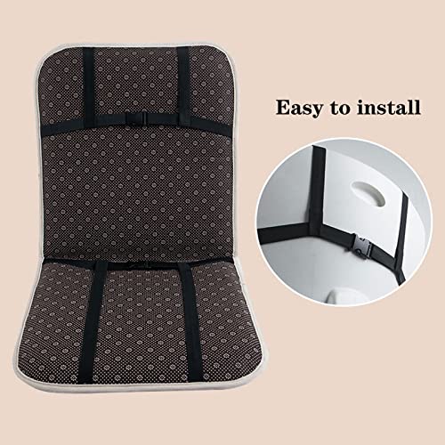 Beige Lumbar Support Office Chair Cushion - Plush Comfort Seat Pad Mat