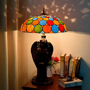 MaGiLL Tiffany Handmade Stained Glass Desk Lamp - European Vintage Night Lamp, 20 Inches