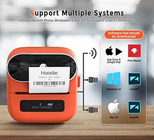 Phomemo M220 Label Printer, Portable Barcode Printer, 3.14 Inch Bluetooth Thermal Label Maker for Barcodes, Name, Address, Labeling, with 1 Roll 1.57"x1.18" and 3 Rolls 2.35"x 1.57" Label Tapes