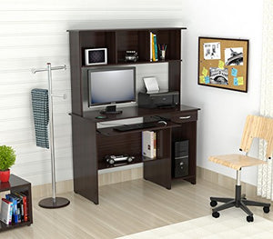 Inval Computer Workcenter with Hutch, Espresso-Wengue