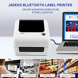 JADENS Bluetooth Thermal Label Printer - Shipping Label Printer for Shipping Packages&Postage, Wireless Printer for iPhone, Android&PC, Compatible with Amazon, Ebay, USPS, 4x6 Label Maker Machine