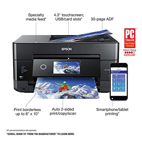 Epson Expression Premium XP-7100 Wireless Color Photo Printer with ADF, Scanner and Copier (Renewed)