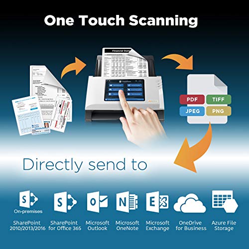 Plustek eScan SharePoint A250 - Network Scanner Dedicated for Microsoft SharePoint and Office 365 - Standalone (PC-Less), 7" Color Touchscreen - 50-Sheet Automatic Document Feeder