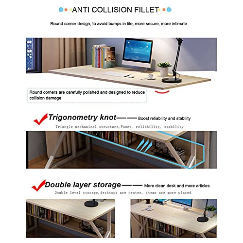 ADHW Computer Desk Workstation Home Office Student Dorm Laptop Study Table w/Shelf