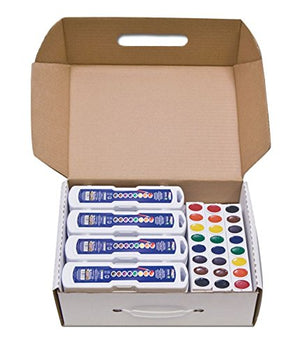 PRANG Oval-8 Pan Watercolor Paint Set Master Pack with Brush, Includes 12 Refill Trays, 24 Count (08020)