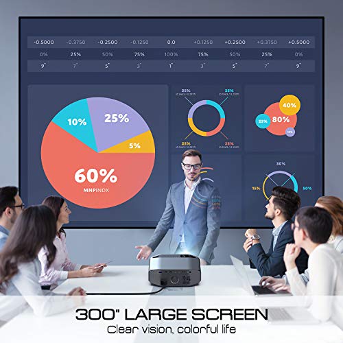 Projector for Outdoor Movies, vamvo L6200 1080P Full HD Video Projector with max 300” Display, 5000Lux, Ideal for Outdoor, Home Theater, Compatible with Fire TV Stick, PS4, HDMI, VGA, AV and USB