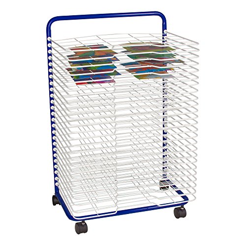 Sprogs 25-Shelf Mobile Art Drying Rack - Heavy-Duty Steel Rolling Cart