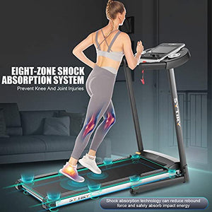 SYTIRY Treadmills for Home, Folding Treadmill with 10" HD TV Screen and WiFi,3.25hp Motor,Running Machine for Exercise with Workout Program, Hydraulic Drop, Heart Rate Sensor