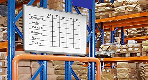Luxor 72” x 40” Wall-Mounted Magnetic Ghost Grid Whiteboard