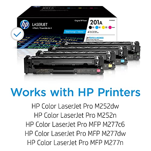 HP 201A | CF400AQ1 | 4 Toner-Cartridges | Black, Cyan, Magenta, Yellow | Works with HP Color LaserJet Pro M252dw, M277 series