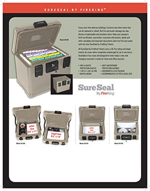 SureSeal by FireKing SS104-A 1 Hour Fireproof Waterproof Safe Chest, Fits Legal/Letter Sized Documents,0.38 CU FT Storage Capacity,Taupe