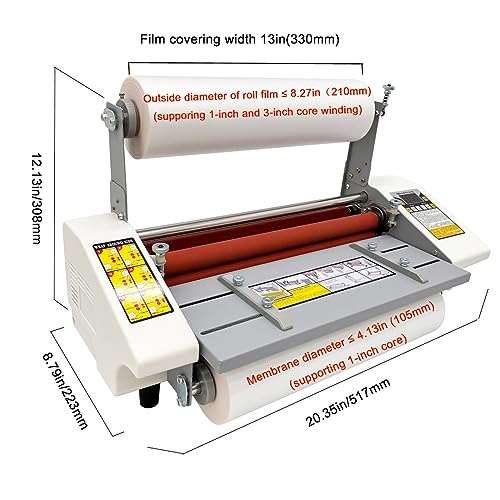 WYDDDARY 13Inch A3+ High Speed Hot Cold Roll Laminator - Single/Dual Sided, Digital Display, Speed & Temperature Adjustable - 110V 600W