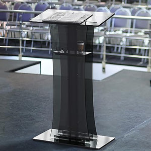 YITAHOME Podium Stand 47" Tall for Churches, Weddings, Classroom - Portable Lectern with Reading Surface & Storage Shelf
