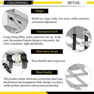 CGOLDENWALL Projector Lift Motorized Projector Mount Hanger Projector Ceiling Mount Adjustable Mounting Bracket Double Motors with Fixing Plate Max Load 44lb (Running Distance: 300cm/118.11inches)