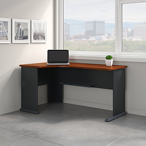 Bush Business Furniture Series A Left Corner Desk in Hansen Cherry and Galaxy