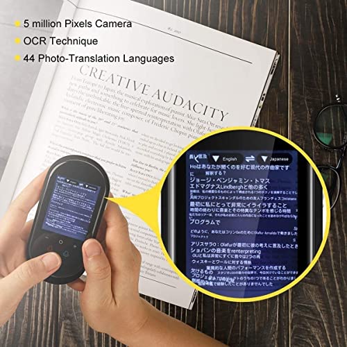 Language Translator Device Portable Instant WiFi/Hotspot Two-Way Real Time Online 106 Languages 2.4" Touch Screen Smart Translator (Black)