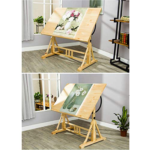 FLaig Vintage Solid Wood Drafting Table 100X80cm