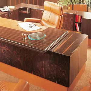 KAGUYASU Executive Desk - Modern Light Luxury U-Shaped Lacquered Wooden Office Desk 6.6FT
