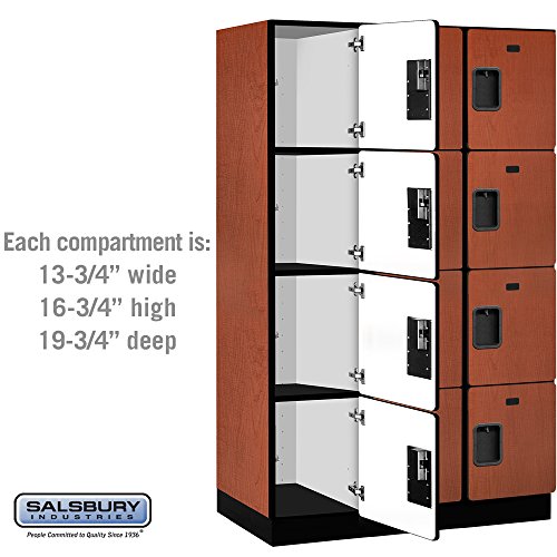 Salsbury Industries 6ft High Cherry 4-Tier Designer Wood Locker