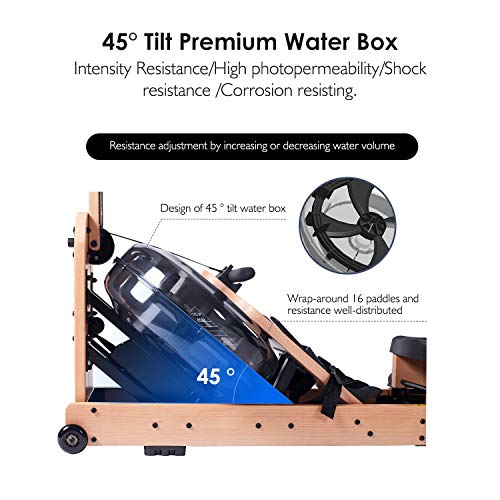 REEHUT Rowing Machine for Home Use Foldable Water, Resistance Rowing Machine, Fitness Equipment With Bluetooth and Free APP