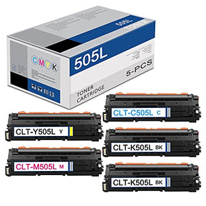 High Yield (5-Pack,2BK+1C+1M+1Y) CLT-K505L C505L M505L Y505L Toner CLT-505L Replacement for ProXpress C2620DW C2670FW C2680FX Color Multi Function Printer Toner Cartridge