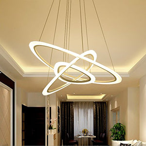 Geometric Design Round Chandelier, Acrylic Mask, Nano - Guided Light Technology, LED Energy Saving The Lamp (Color : Warm light-B)