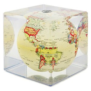 MOVA Political Map Yellow Globe Cube 5"