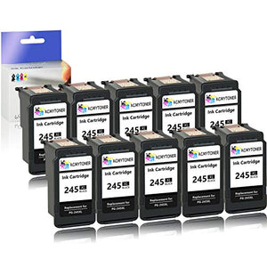 KCMYTONER 10 Pack Remanufactured for PG-245XL PG245XL Black Ink Cartridge Shows Ink Level Used with PIXMA MX492 MG3020 MG2920 MG2924 iP2820 MG2525 MG2420 Printers