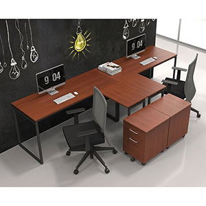 Linea Italia SV751CH Seven Series L-Shaped Desk, 60" by 60" by 29-1/2", Cherry