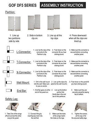 GOF Freestanding L Shaped Office Partition - Large Fabric Room Divider Panel, 84"D x 84"W x 48"H