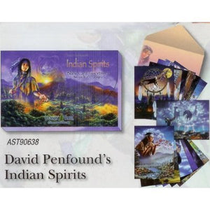 Indian Spirits by David Penfound [AST90638] Blank Native American Card Assortment by Leanin' Tree - 20 cards with full-color interiors and 22 designed envelopes