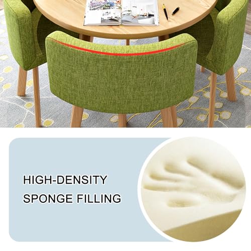 HARELA Small Office Reception Room Club Table and Chair Set - Round, Space-Saving, Brown Color