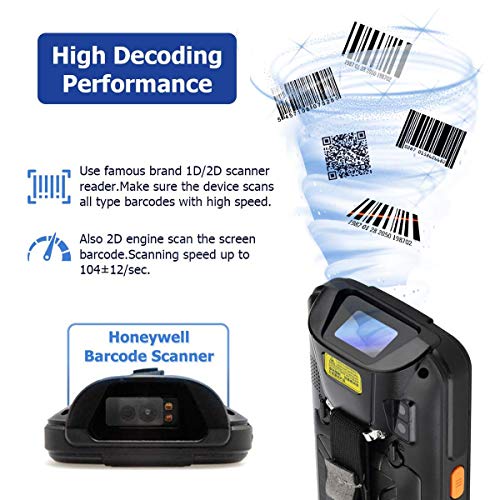 MUNBYN 3G 4G Handheld Android 7.0 POS Terminal with 1D Honeywell Barcode Scanner with Charger Cradle and Touch Screen WiFi BT GPS for Delivery Warehouse Management Shipping