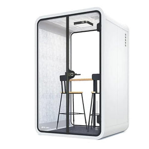 Ibuz.in Indoor Office Meeting Booth with Computer Desk (White, 100w* 90d* 235h*)