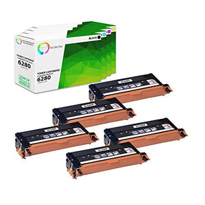 TCT Premium Compatible Toner Cartridge Replacement for Xerox Phaser 6280 6280N Printers (Black 106R01395, Cyan 106R01392, Magenta 106R01393, Yellow 106R01394) - 5 Pack