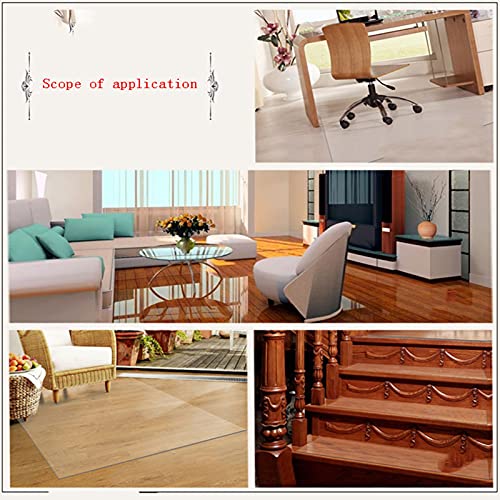 KUAIE Transparent Office Chair Mat, Non-Slip Carpet Protector, Waterproof, Scratch Resistant, PVC Table Mat - 180x250cm