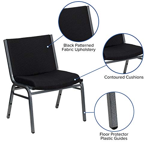 Flash Furniture 2 Pack HERCULES Series Big & Tall 1000 lb. Rated Black Fabric Stack Chair