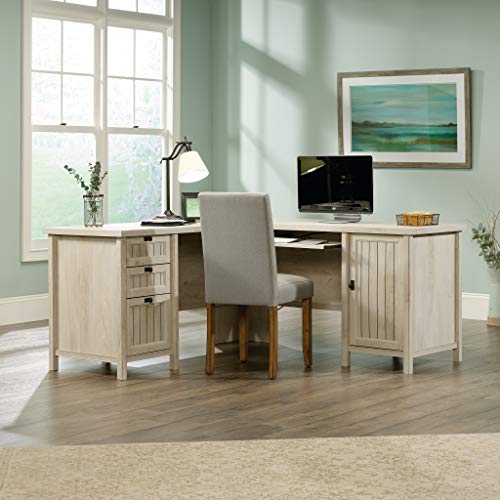 Sauder Costa L-Shaped Desk, L: 65.12" x W: 65.12" x H: 30.0", Chalked Chestnut
