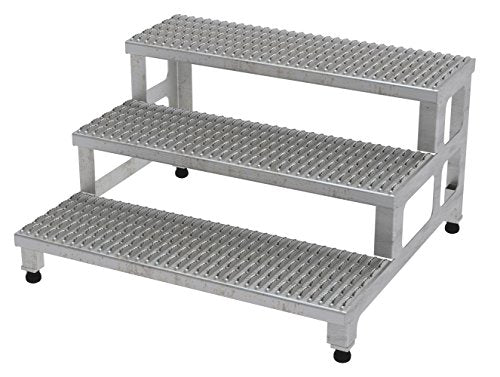 Vestil Stainless Steel Adjustable Step Mate Stand 3 Step - 500 Lb. Capacity