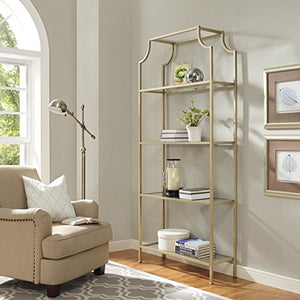 Crosley Furniture Aimee Etagere Bookcase - Gold and Glass